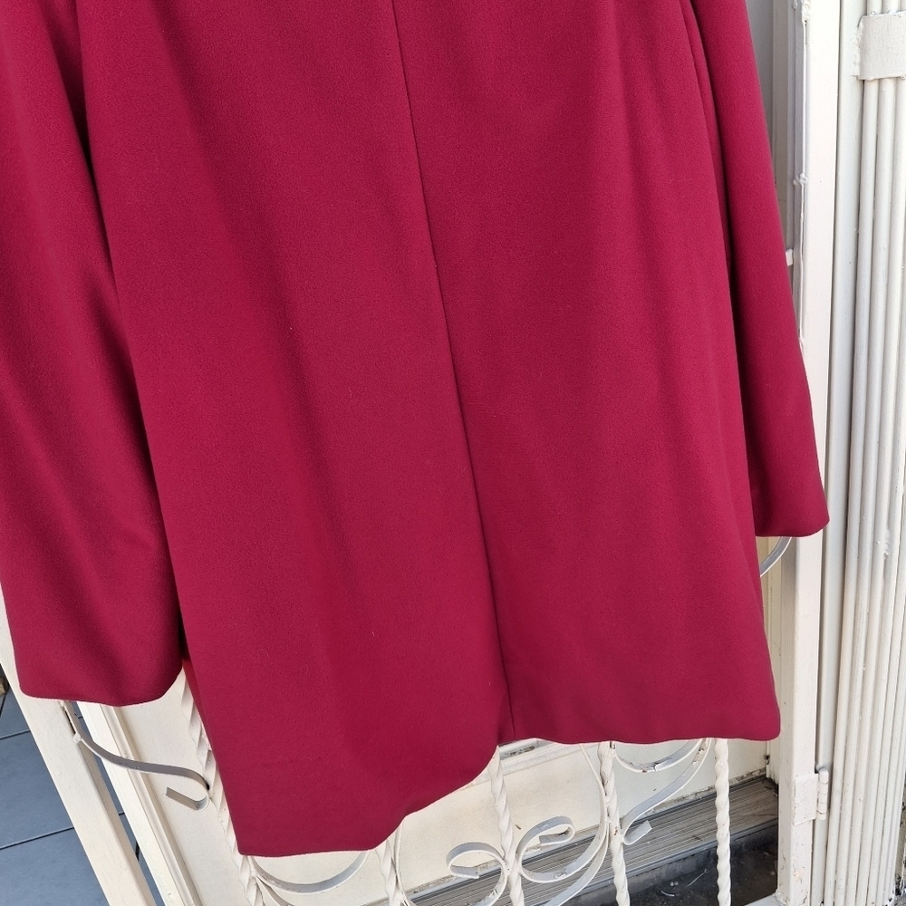 Kashmiracle by Wellington Fashions Cashmere-like Red Button-up Coat  Size 16 - Picture 7 of 15